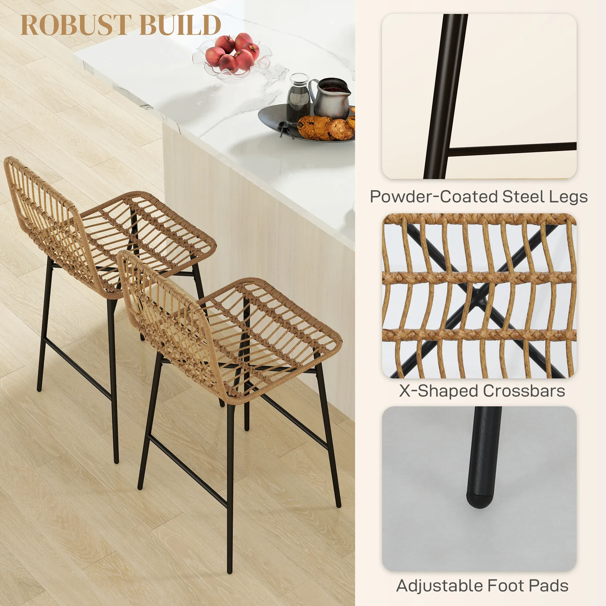 Rattan Kitchen Bar Stools
