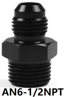 Color: green - Aluminum Straight Adapter Oil Cooler Fitting AN6 An10 To 1/2 3/8 1/4 Npt M10 M12 M14*1.5,an8 To M12*1.5 AN10-AN12