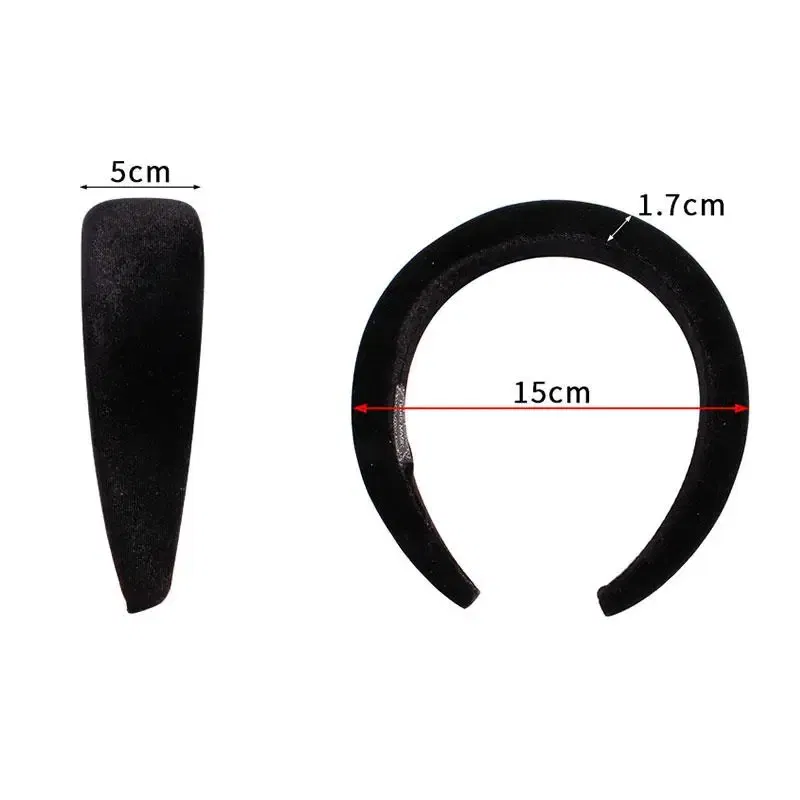 Color: WHITE - 2020 New Padded Headbands for Women Wide Bezel Hairbands Thick Velvet Hair Hoop Girls Sponge Non-slip Hairband Hair Accessories