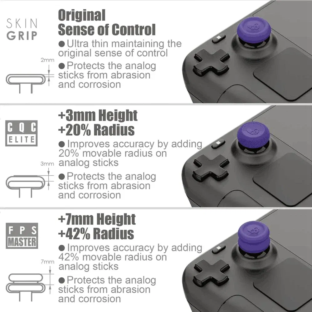 Color: Light purple - 6Pcs Thumb Grip Joystick Cap for Steam Deck OLED ROG Ally X Silicone Non-Slip Thumbstick Cover Caps Game Accessories