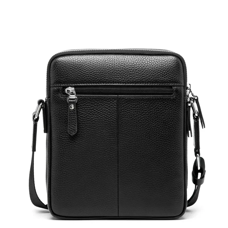Color: green, Ships From: CN - BISON DENIM Classic Black Male Bag Genuine Leather Business Crossbody Bag iPad Mens Messenger Bag Casual bolsas male N2845