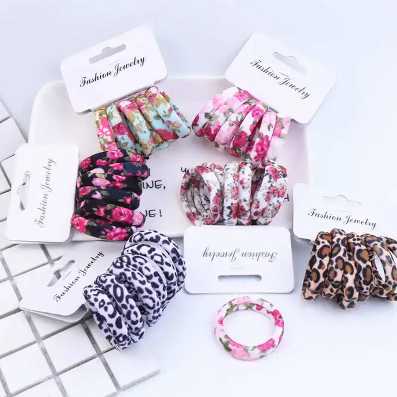 Color: Milky White, Ships From: CHINA - 6PCS/Sett Cute Girls Elastic Hair Bands Scrunchies Ponytail Holder Rubber Bands Hair Ties Sweet Kids Hair Rope Hair Accessories