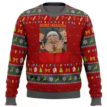 Color: MULTI, Size: XXXL - Home Alone Ugly Christmas Sweater Men Women Pullover Hot Sale Round Neck Long Sleeve Top Christmas Clothing 3D Funny Printed