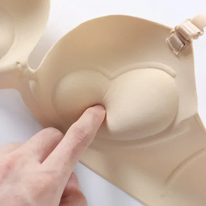 Color: Red, Bands Size: 34, Cup Size: A - Women Seamless Bra Sexy Push Up Bralette No Wire Girls Students Breathable Lingerie Fashion 3/4 Cup Wireless Female Lingerie