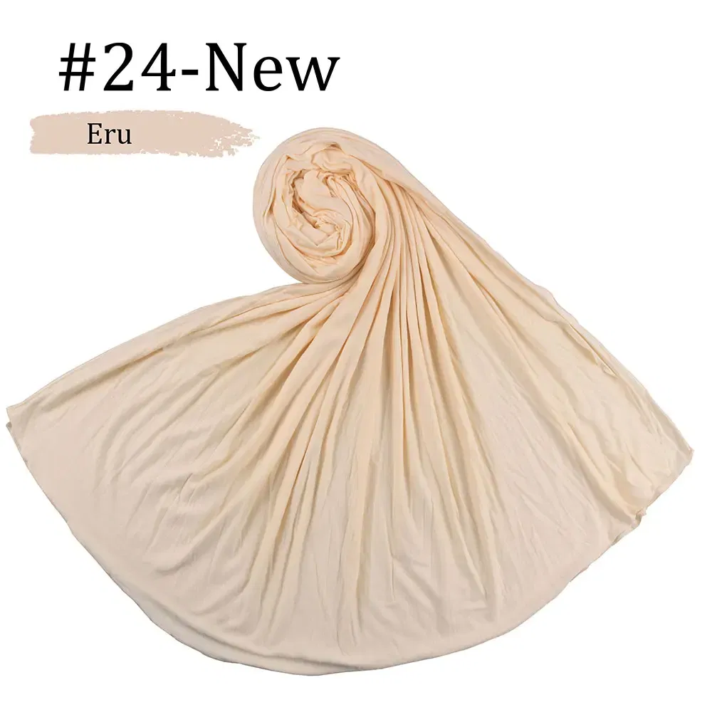 Color: Orange - 180X85cm  Muslim Women Jersey Hijab Scarf Cotton Stretchy Premium Jersey HIjabs Soft Material Big Large Size Jersey Scarves