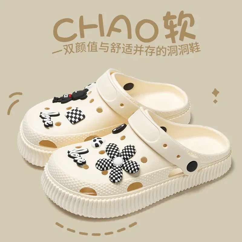 Color: MINT GREEN, Shoe Size: 38-39 - Shoes hole shoes girls wear outside couple bag head women cool slippers