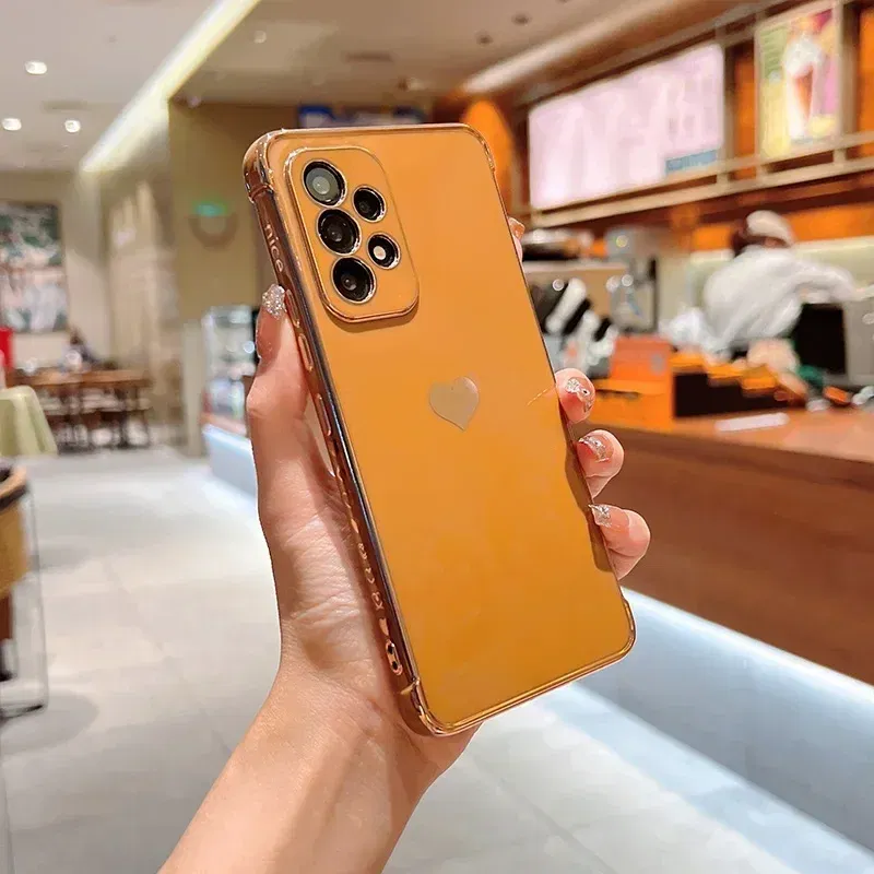 Color: Ivory, Compatible-Phone Models: For iPhone 12 Mini, Ships From: CHINA - Electroplating Side Love Heart Phone Case For Samsung Galaxy S25 Ultra S24 S23 S22 A16 A55 Protect Lens Shockproof Back Cover