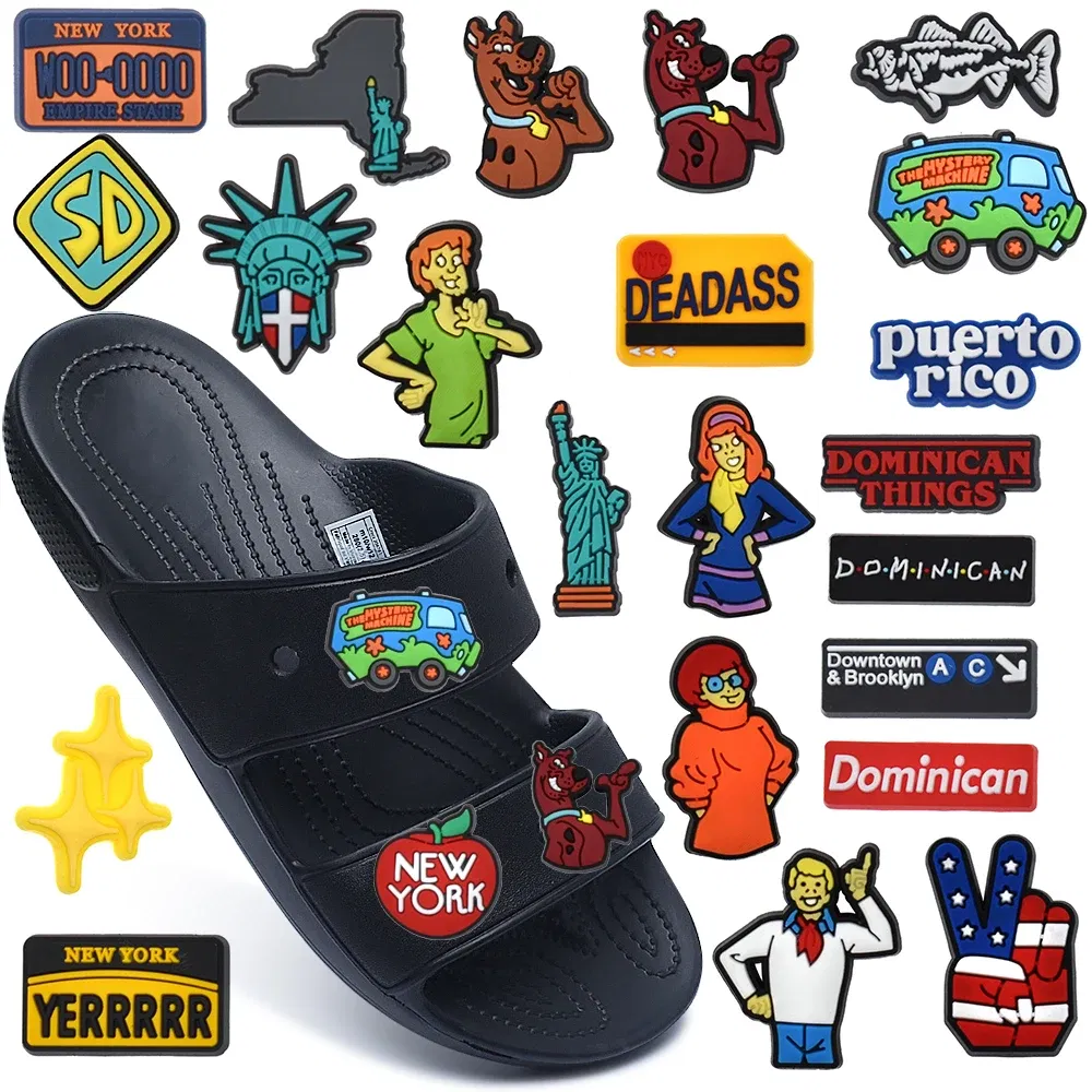 Color: Pink, Ships From: CHINA - Cute Word Shoe Charms Anti  Club  Rockin Croccin Heart Hella Hyphy Golden State Peace Sad Black  Buckle Accessories