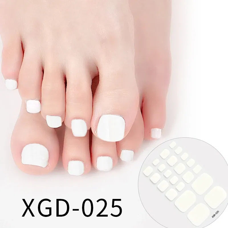 Color: MULTI - Dropshipping 22tips Waterproof Toe Nail Stickers Full Cover Foot Decals Nail Art Stickers for Nails Wraps Adhesive False Nails
