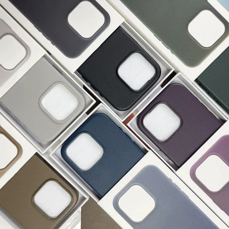 Material: aluminum, Color: Clear - Original Apple Leather With Magsafe Case For iPhone 16 Pro Max 16 Plus Case Wireless Charging Magnetic Cover 16Pro With Box