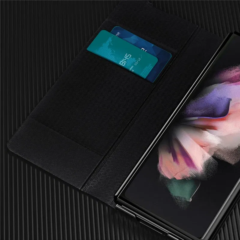 Color: green, Material: Cotton Fabric - Leather Wallet Function Case for Samsung Galaxy Z Fold 6 5 3 2 fold6 fold5 Fold4 Fold 4 5G Fold3 Fold2 Full Protection Bag Cover