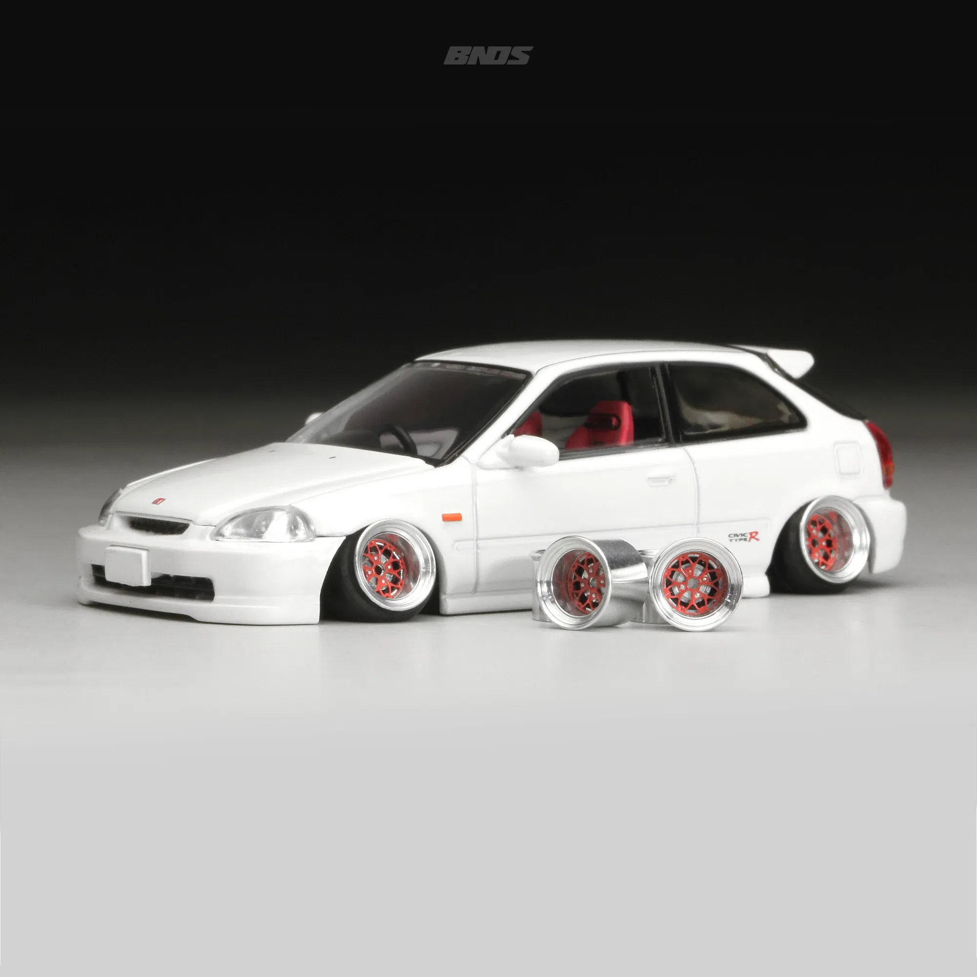 Color: Watermelon red - 1/64 Alloy Wheels With Rubber Tires By BNDS Assembly Rims Modified Parts for Model Car Refitted VIP Style No.64053-64088