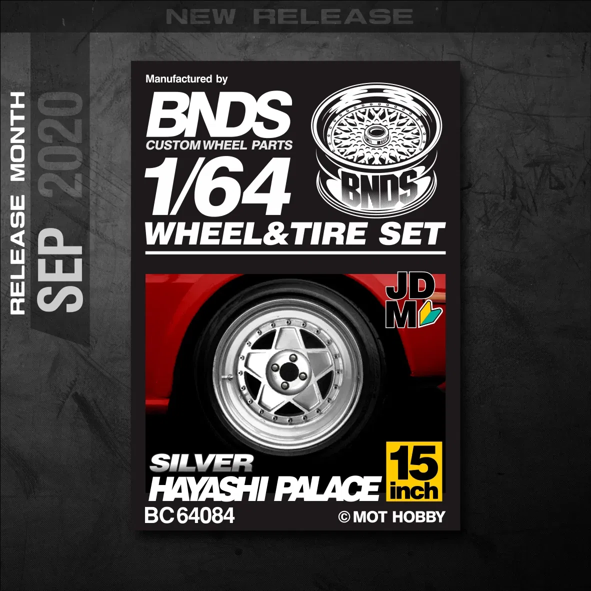 Color: Watermelon red - 1/64 Alloy Wheels With Rubber Tires By BNDS Assembly Rims Modified Parts for Model Car Refitted VIP Style No.64053-64088