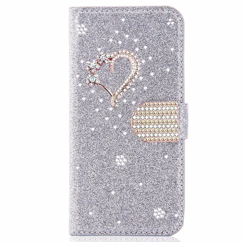 Color: Silver, Material: Pc + tpu - Glitter Wallet Leather Case For Samsung Galaxy S25 FE S24 Ultra S23 Plus S22 S21 A35 A36 A56 A55 A13 A14 A15 A16 A26 A34 A33 A54
