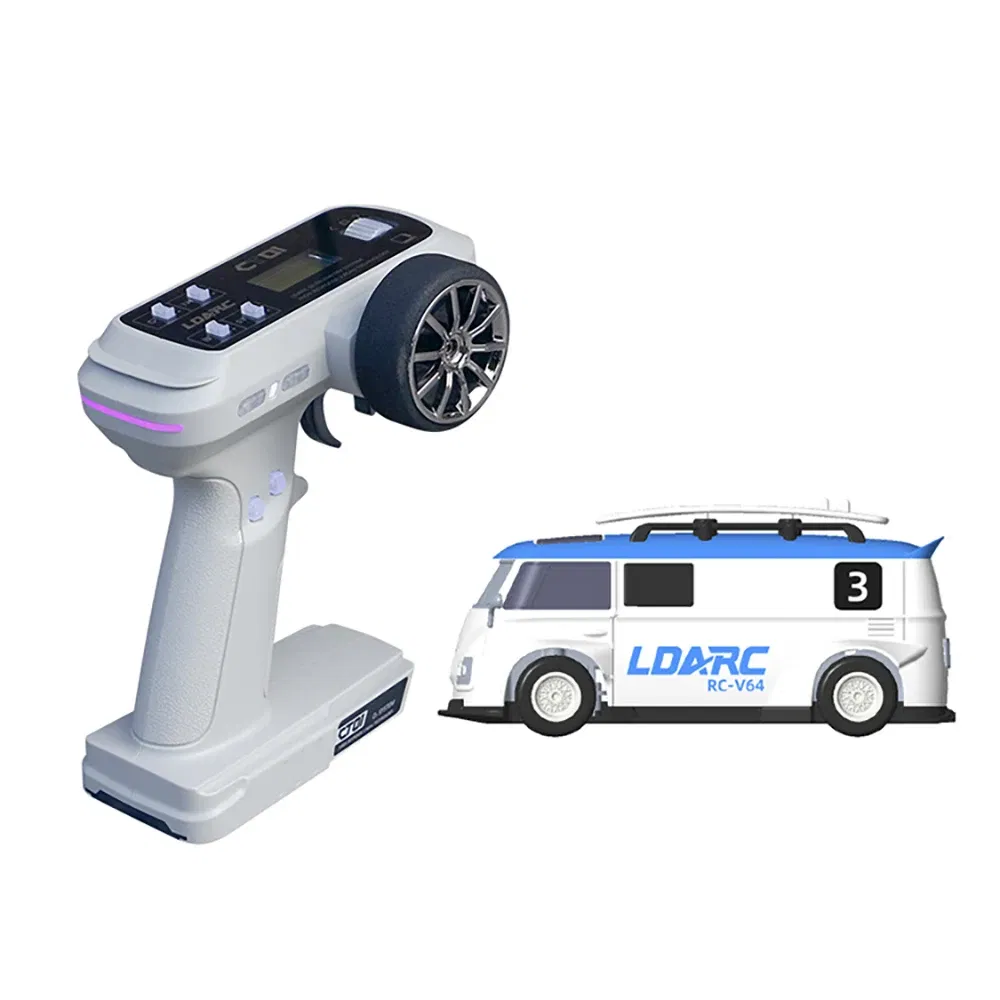 Color: Blue - LDARC V64 1/64 MINI RC Simulated Electric Remote Control Model Car Tabletop Bus Vehicle RTR 2.4GHz Adults Children's Toys