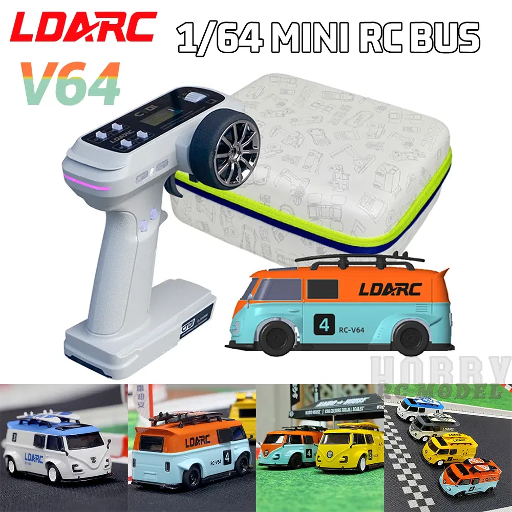 Color: Blue - LDARC V64 1/64 MINI RC Simulated Electric Remote Control Model Car Tabletop Bus Vehicle RTR 2.4GHz Adults Children's Toys