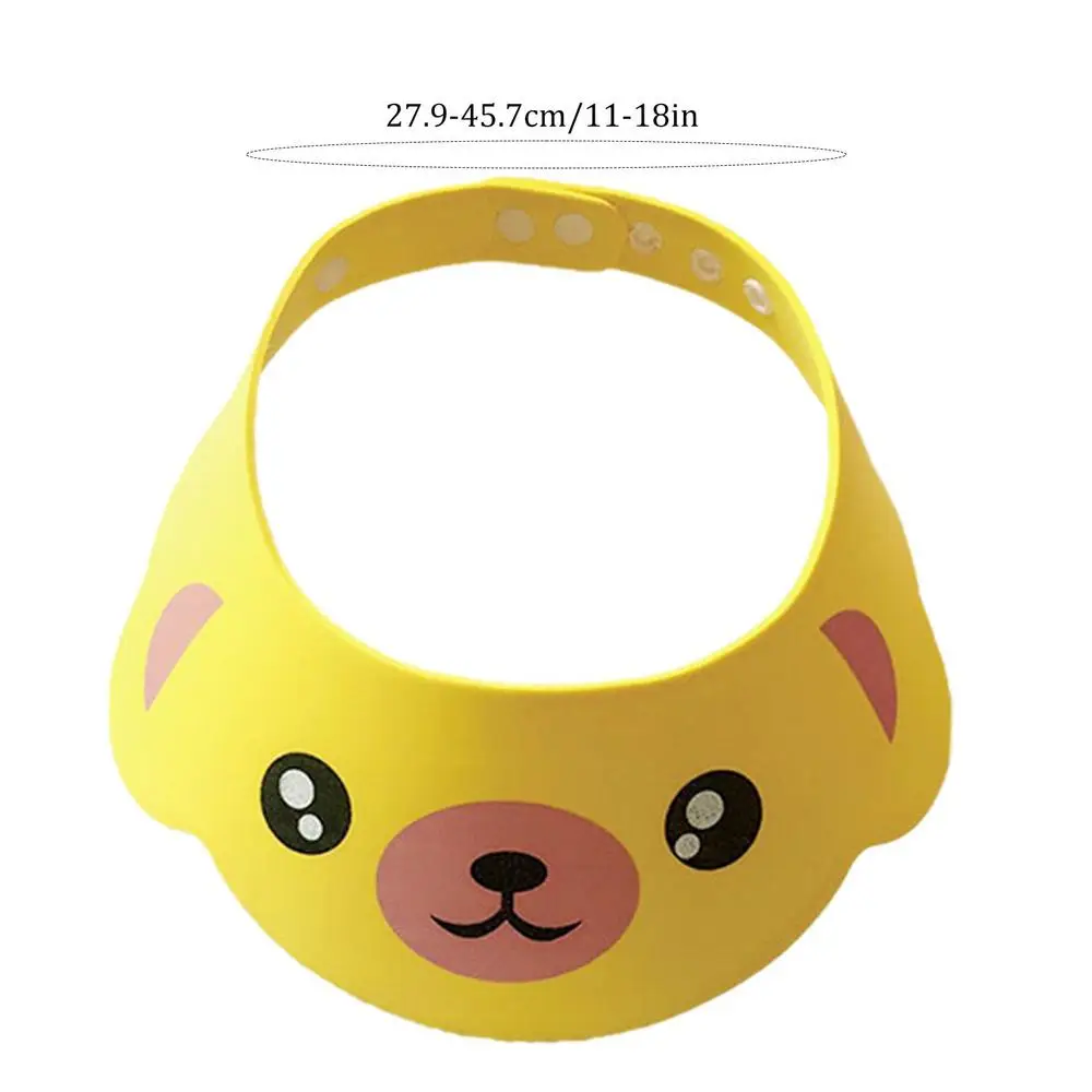 Color: Yellow, Ships From: CHINA - Baby Shower Soft Cap Adjustable Hair Wash Hat For Kids Ear Protection Safe Children Shampoo Bathing Shower Protect Head Cover