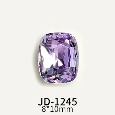 Color: Lavender - 20pcs Nail Art Light Purple Sparkling Crystal Glass Diamond Violet Pointed Bottom Bare Rhinestone Gem Nail Accessories Charms