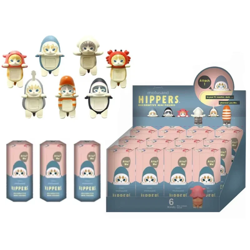 Color: Blue - Kawaii Sonny Angel Mofusand Hippers Series Blind Box Action Figure Cute Doll Mystery Box Mobile Phone Car Decor Christmas Gift