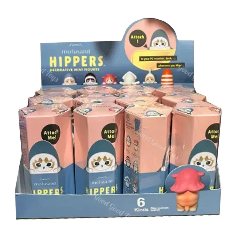 Color: Blue - Kawaii Sonny Angel Mofusand Hippers Series Blind Box Action Figure Cute Doll Mystery Box Mobile Phone Car Decor Christmas Gift