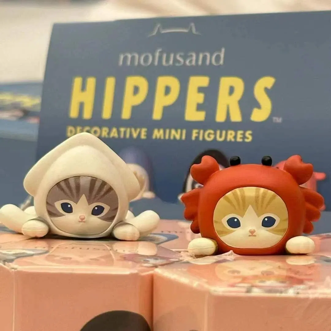 Color: Blue - Kawaii Sonny Angel Mofusand Hippers Series Blind Box Action Figure Cute Doll Mystery Box Mobile Phone Car Decor Christmas Gift