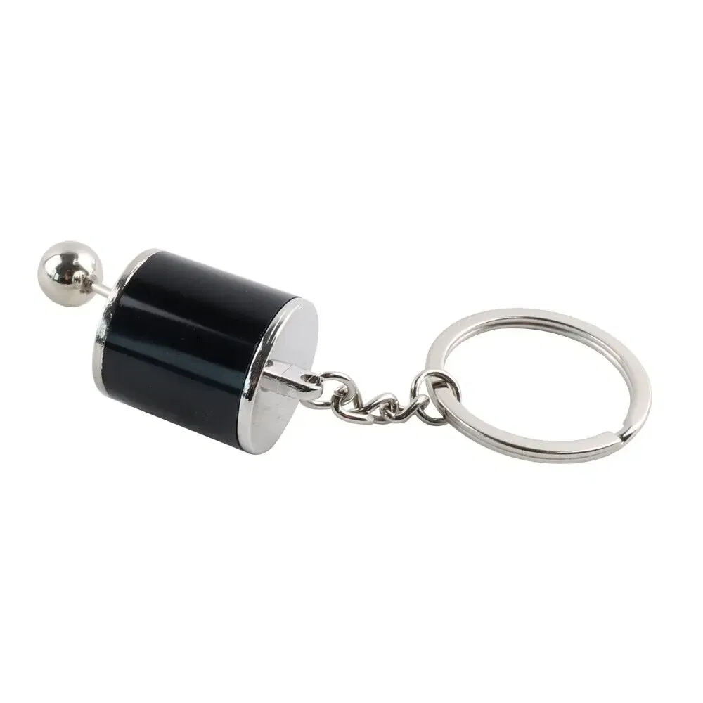 Color Name: Black - Aluminum Shiftable Gear Shift Knob Stick Box 6-Speed Shifter Style Keychain Ring