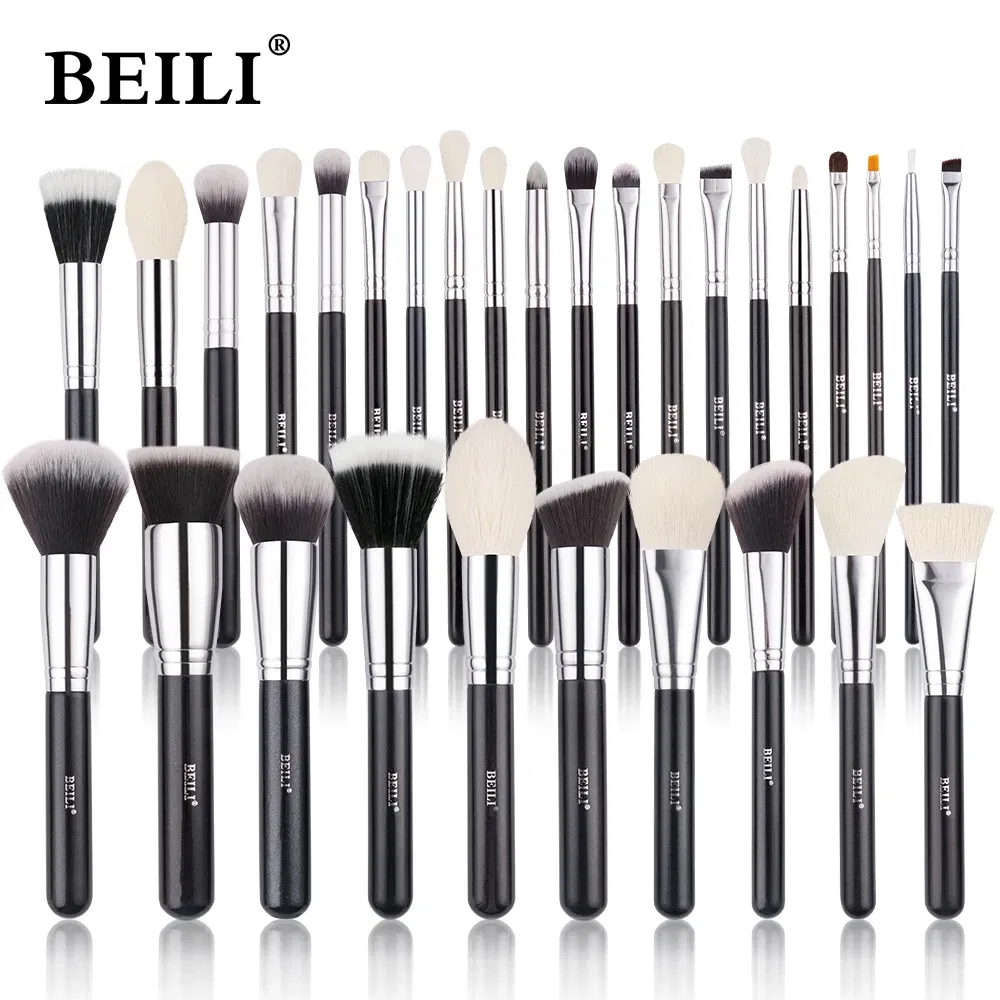 Handle Color: green, Ships From: CHINA - BEILI Makeup Brush Set with Holder 30-42Pcs Professional Foundation Powder Blush Eyeshadow Blending Brushes Kit Make Up Tools