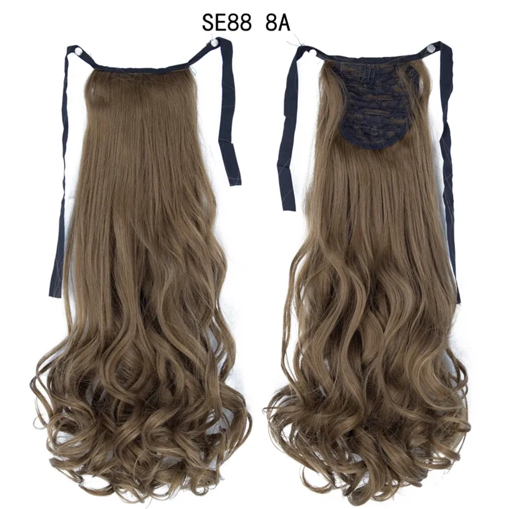 Color: #22 - LINWAN Synthetic Long Straight Wrap Around Clip In Ponytail Hair Extension Heat Reistan Pony Tail Fake Hair