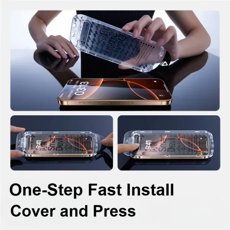 Material: pet, Compatibility by Model: iPhone 12 Pro Max - SmartDevil 1/2PCS Dust-Free Cabin Tempered Glass Film for iPhone 16 Pro Max 15 14 13 Clear Screen Protector Borderless