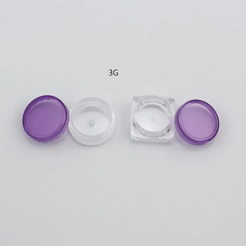 Color: Brown - 15pcs 2g 3g Empty Jars Refillable Mini Plastic Bottle Cosmetic Jar Container Small Round Bottle Little Cream Jar Solid Perfume