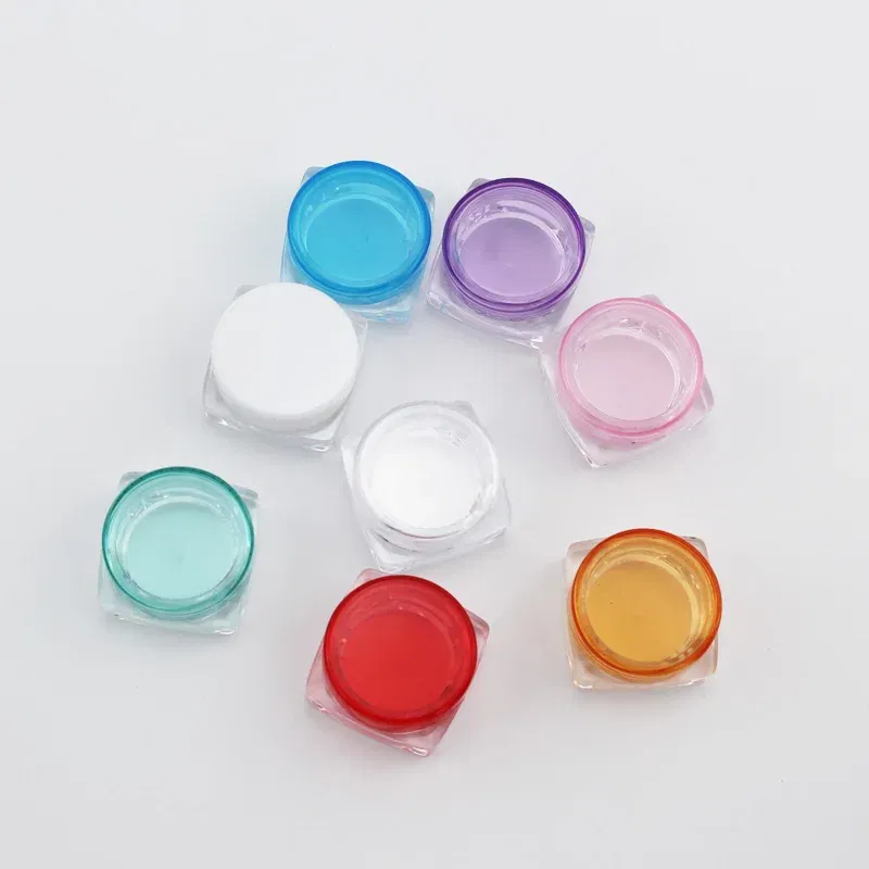 Color: Brown - 15pcs 2g 3g Empty Jars Refillable Mini Plastic Bottle Cosmetic Jar Container Small Round Bottle Little Cream Jar Solid Perfume