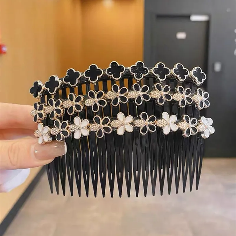 Color: Dark Grey, Ships From: CHINA - 1PC Fashion Women Hairpins Rhinestone Pearl Hair Combs Clip Claw For Woman Barrettes Hair Maker Bun Hair Accessories Headwear