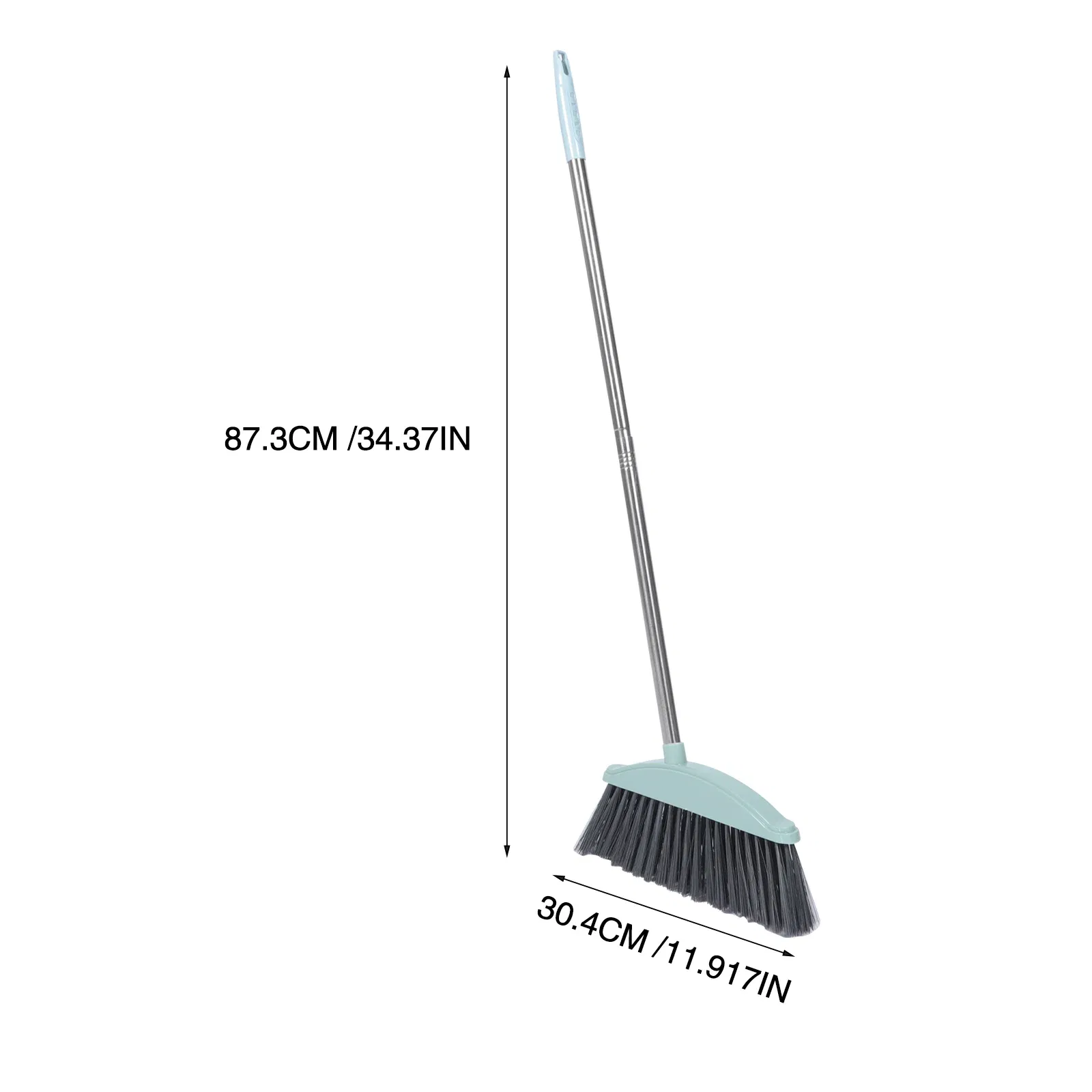 Color: Red - Dustpan Long Pan Metal Cleaning Handle Pans Upright Handled Kitchen Outdoor Outdoor Broom Dust Duty Heavy Stainless Steel