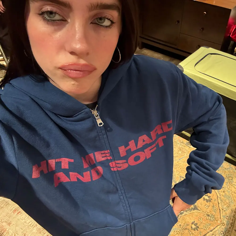 Color: Pink, Size: L - Hit Me Hard and Soft 2025 Tour Zipper Hoodies Fans Gift Men Women Clothing Pullovers Fashion Hip Hop Zip Up Sweatshirts Jackets