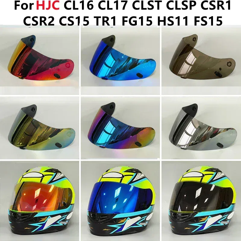 Color: Clear - Helmet Visor for HJC CL16 CL17 CLST CLSP CSR1 CSR2 CS15 TR1 FG15 HS11 FS15 Helmet Shields Uv Protection Capacete Accessories