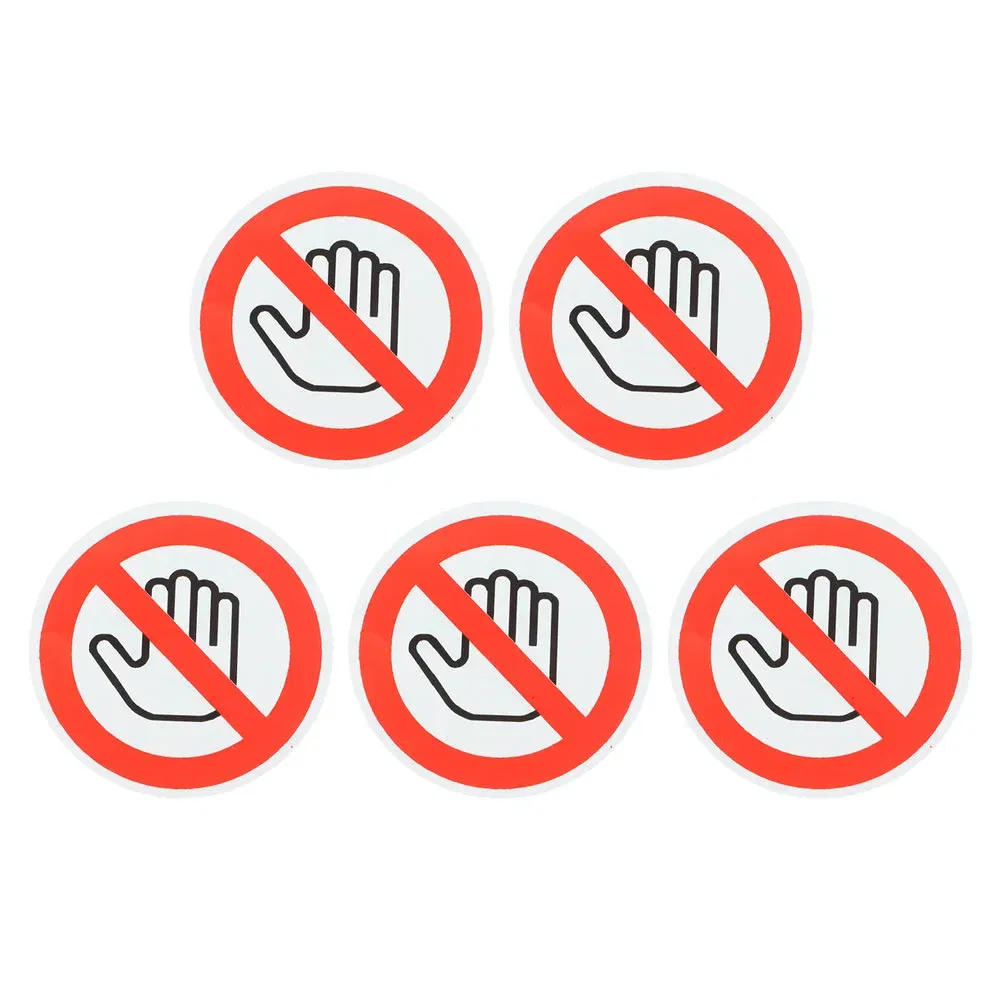 Color: Red - 5 Sheets Please Dont Touch Me Baby Sign Warning Plate Safety Stickers Car Caution Decals White Self-adhesive Vinyl
