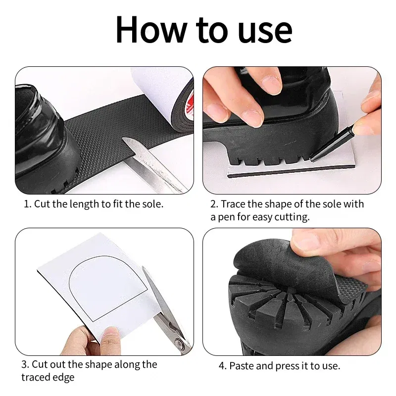 Color: black - Anti-slip anti-friction Shoes Sole Patches for repairing holes and protecting soles Suitable for high heels and sports shoes