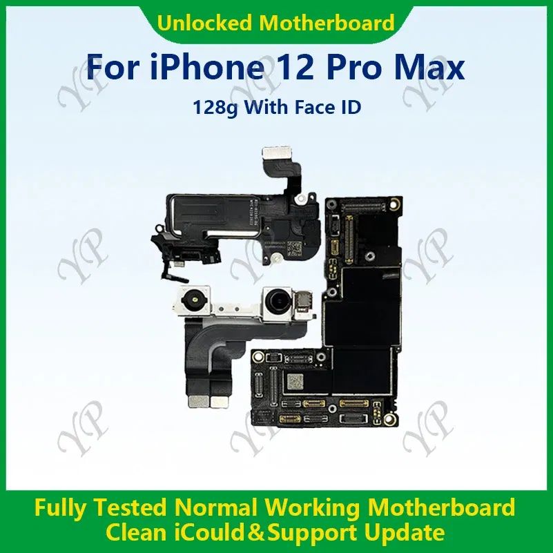 Color: GRAY, Ships From: CHINA - Top Fully Tested Authentic Motherboard For iPhone 12 Pro Max 128g/256g Unlocked Mainboard With Face ID Cleaned iCloud Fast