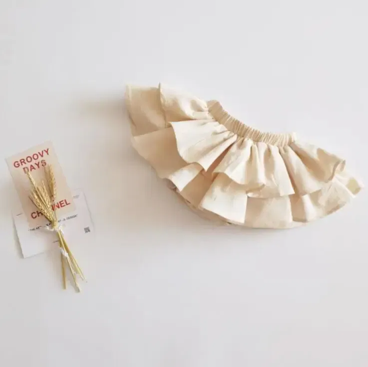 Color: Beige, Kid Size: 24M - Double Layers Ruffles Lace Baby Skirt Pants Summer Cotton Linen Kids Pettiskirt Toddler Dancing Wedding Clothing Tutu Skirt