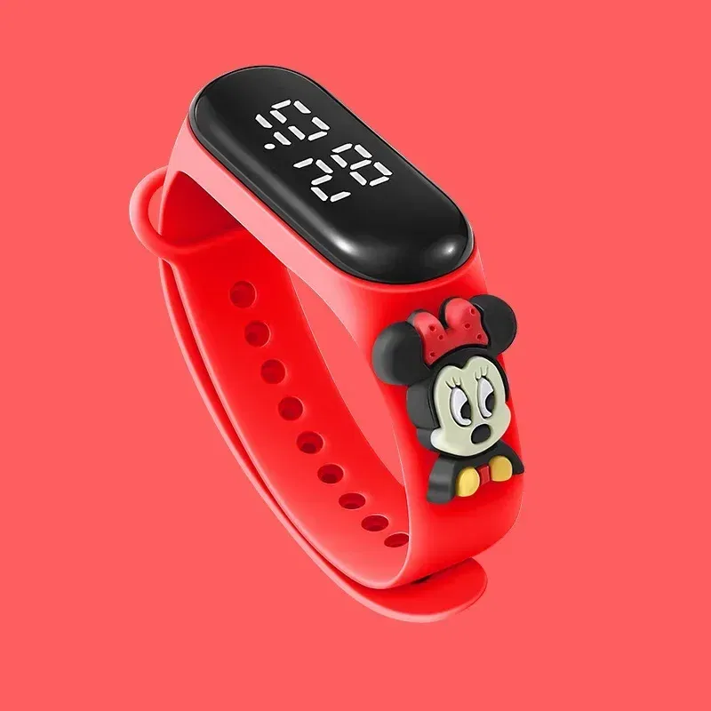 Color: Gold - Disney Stitch LED Waterproof Kids Digital Watch Spiderman Hulk Children Watch Sports Touch Electronic Kids Gifts