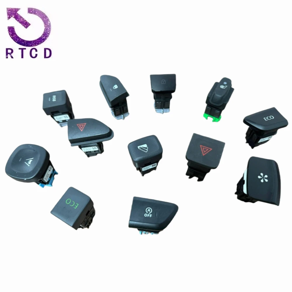 Color: Red, Ships From: CHINA - ECO start stop emergency light switch anti slip lock seat adjustment switch air conditioning switch ACC FOR Renault