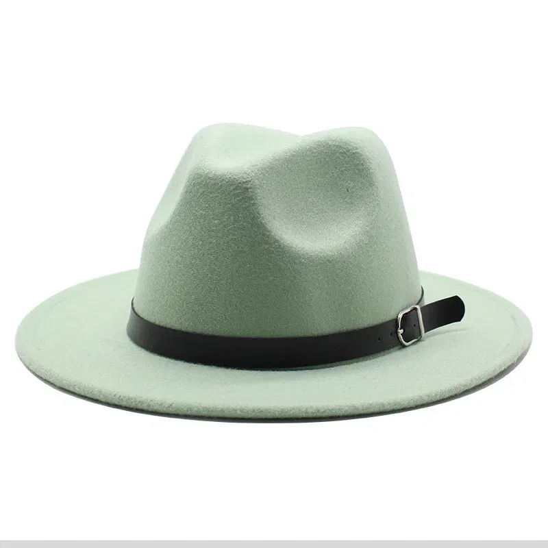 Color: MULTI, Size: M - Classic British Fedora Hat Men Women Imitation Woolen Winter Felt Hats Fashion Jazz Hat Chapeau Wholesale