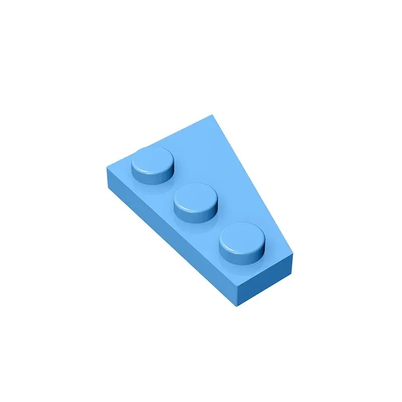 Color: PURPLE - Gobricks GDS-546 Wedge, Plate 3 x 2 Left  compatible with lego 43723 pieces of children's DIY Assemble Building Blocks