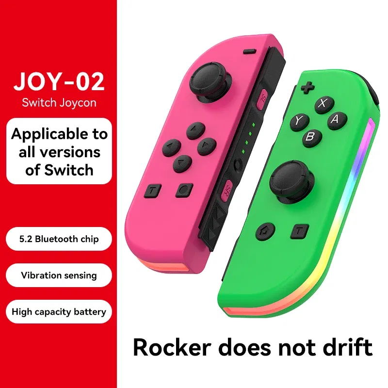 Color: wine red - STORM WYRM Bluetooth Joystick for Switch NS Game Left and Right Wireless RGB With Light Small Handle JOY-02