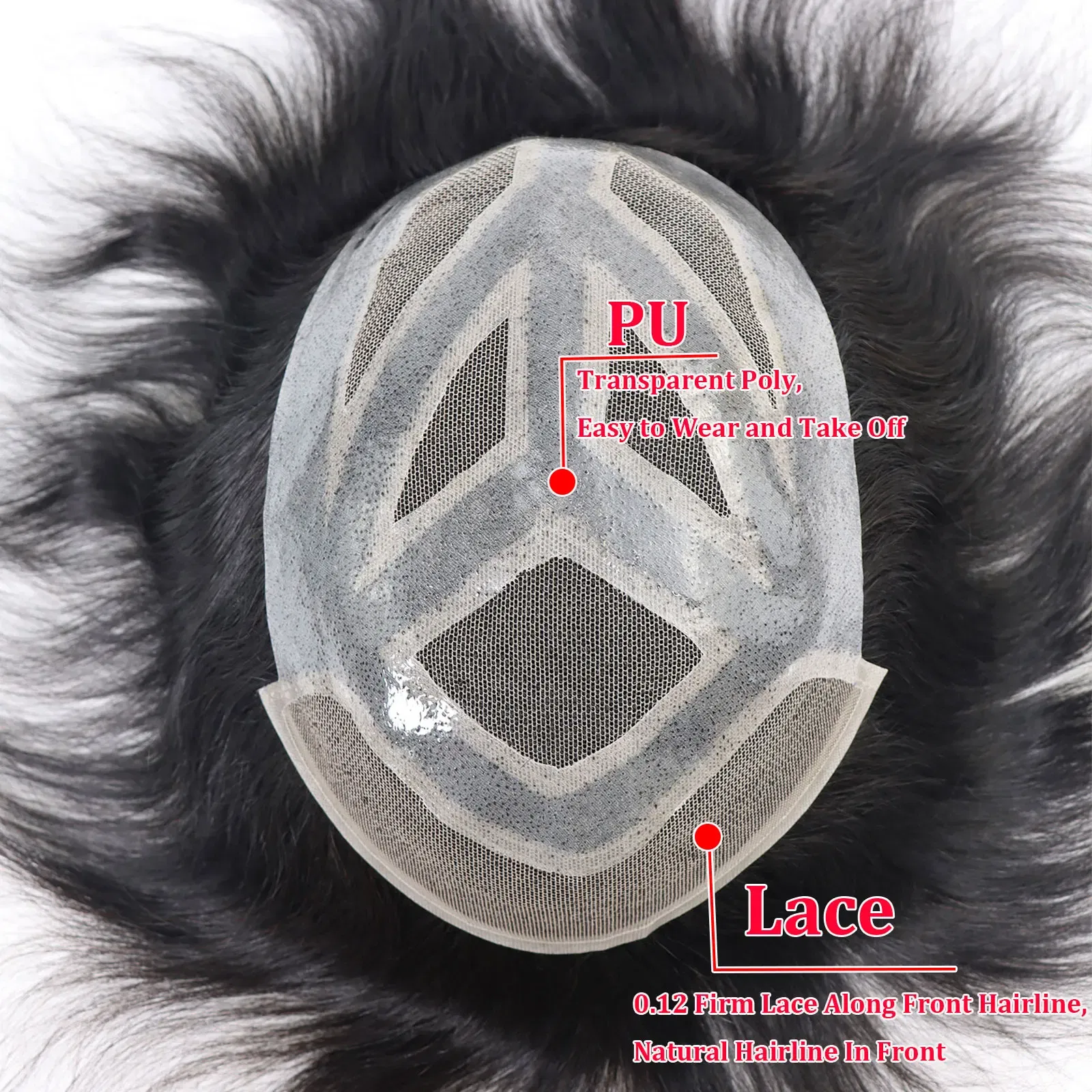 Toupee Color: 30R#, Length: 6 inches, Toupee Size: 7x9 - 6*8/ 6*9/ 7*10/8*10 Lace With PU Toupee Men Breathable French Lace Front Men's Wig Human Hair Toupee Men's Replacement Systems