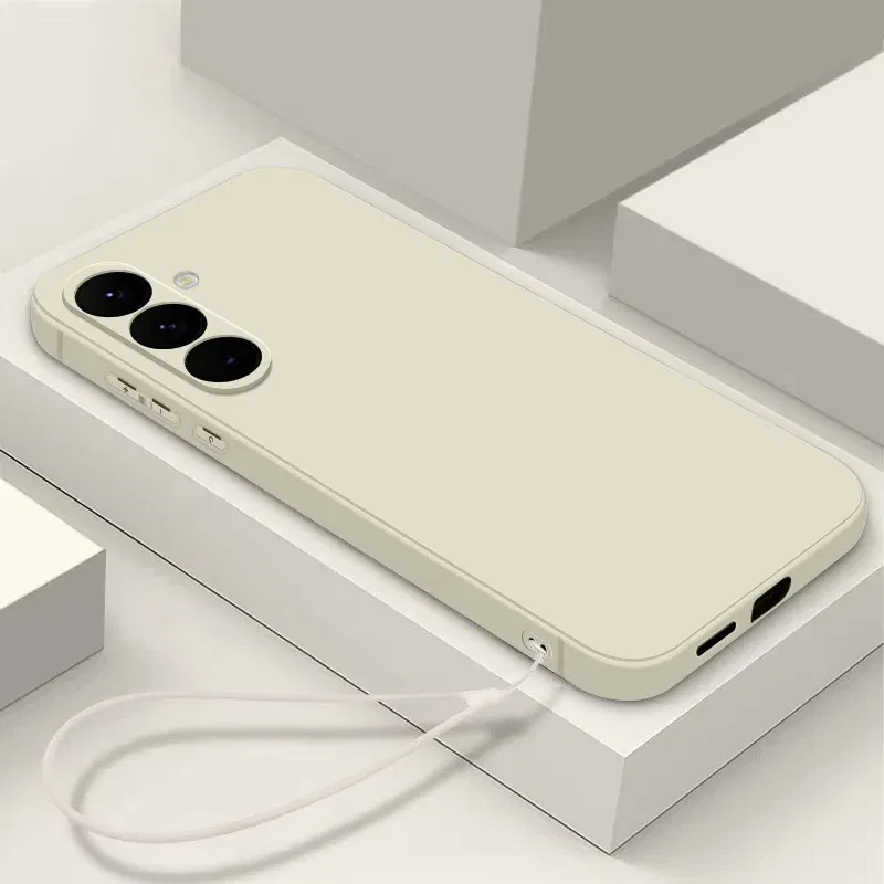 Color: Gold, Material: Artificial Leather - Soft Silicone Lanyard Case For Samsung Galaxy S23 S24 S25 Ultra S22 Plus S23 S24 FE A55 A53 A54 A35 A15 A16 A25 5G Phone Cover