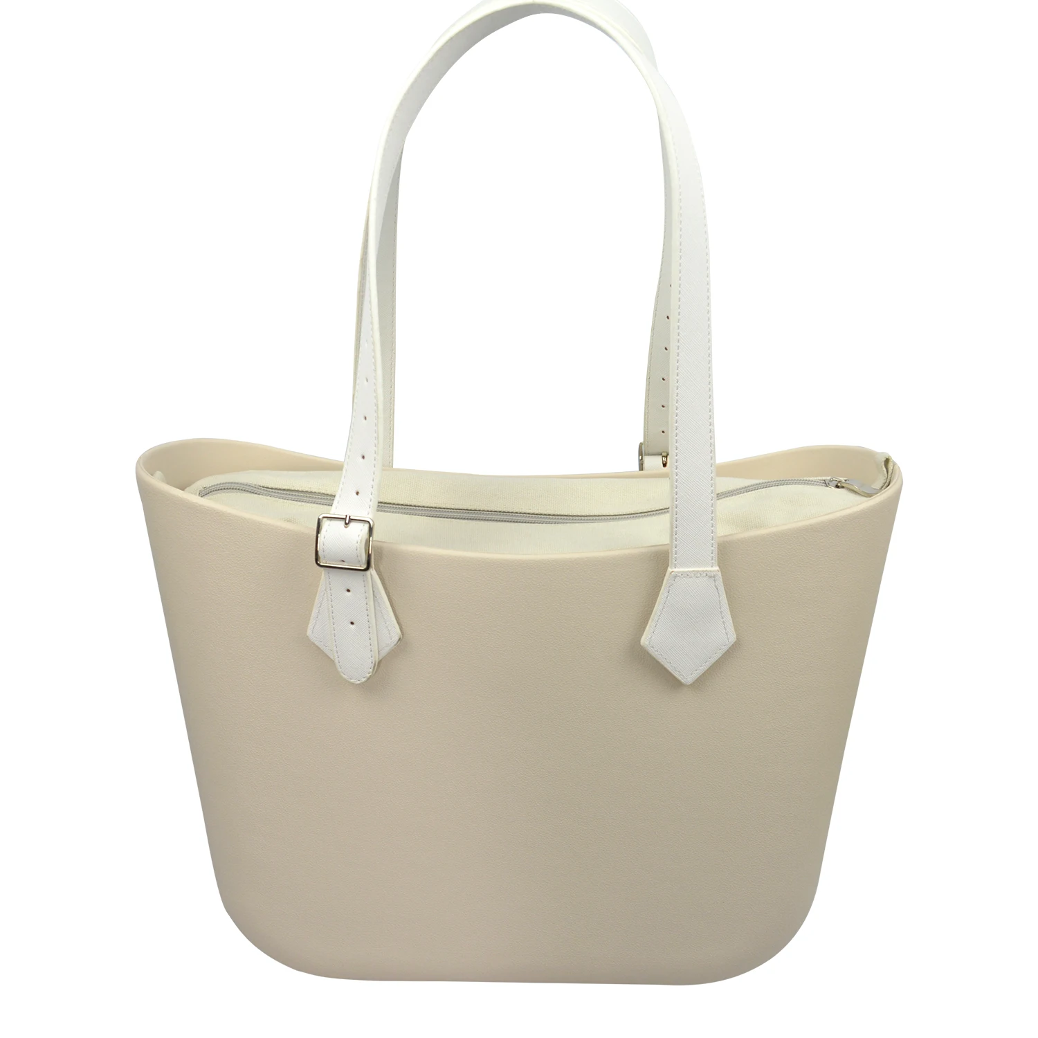Color: Beige - TANQU Diamond Shaped Variable Handle for Obag Long Adjustable Handles with Drop Buckle for O Bag for EVA Bag Body