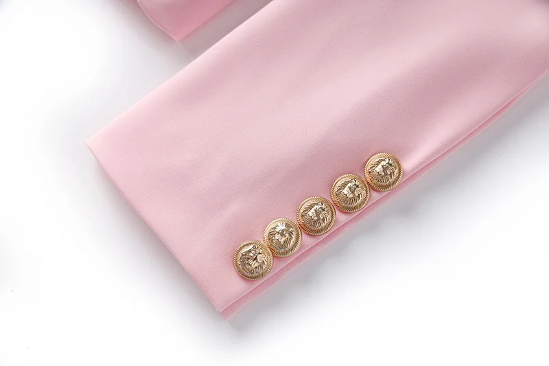 Color: Rose Red, Size: M, Ships From: CN - New Arrival Elegant Style Lady Office Work Suit Double-breasted Long Sleeve Fitted Blazer A-line Pencil Mini Skirt Women 2Pcs