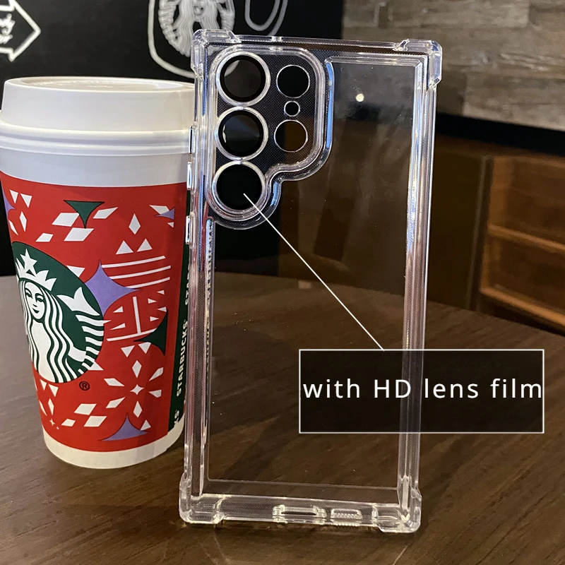 Color: black, Material: CANVAS - Luxury Shockproof Clear Acrylic Case For Samsung Galaxy S24 S23 FE S22 Plus S24 Ultra A34 A54 A15 A25 A35 A55 A53 5G Hard Cover