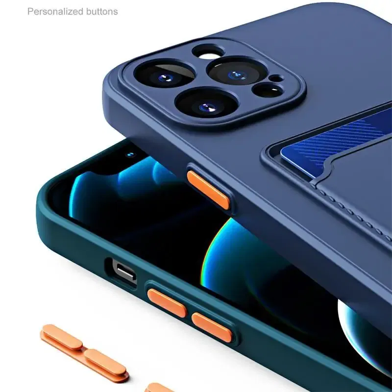 Color: Clear, Material: Silicon - Card Holder Wallet Case For Samsung Galaxy A32 A53 A33 A13 A52 5G Case on A72 A22 A12 A51 A71 Shockproof Liquid Silicone Cover